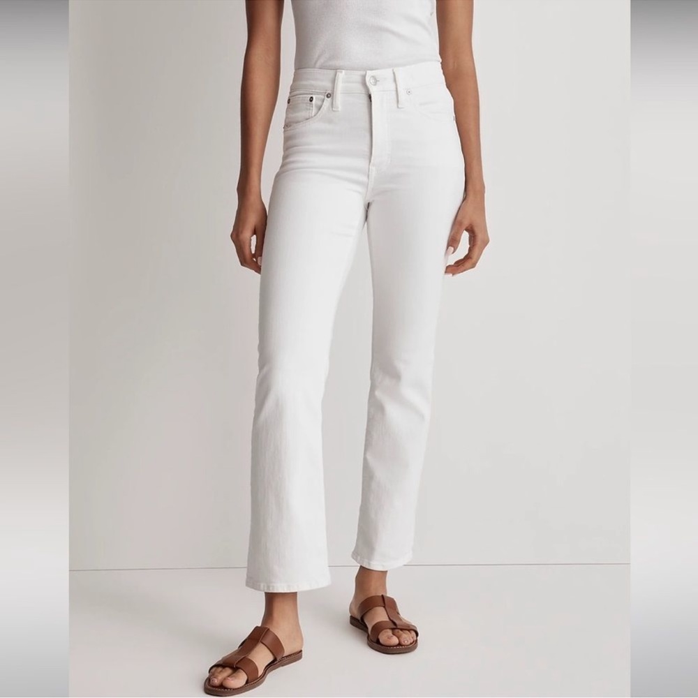 *Flaw* Madewell NWT Kick Out Crop Jeans Size 32 in Pure White